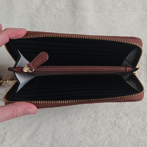 LC Lauren Conrad Red/Brown Wristlet Wallet - Picture 2 of 3